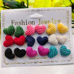12 Pair / lot Stud Earrings Set For Women Girls Colorful Round Rhinestone Small Earring Luxury Wedding Jewelry Gifts