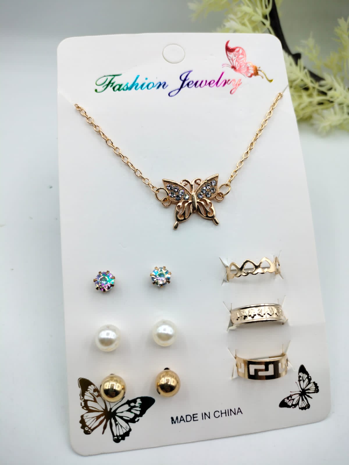 Butterfly Golden Jewelry Set