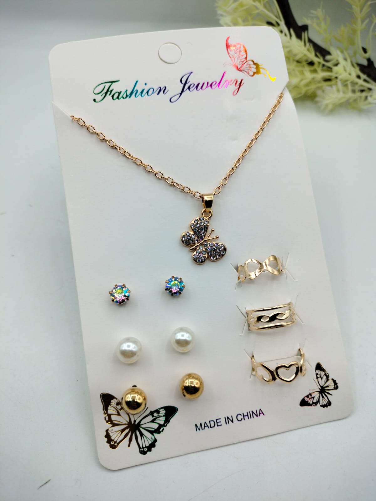 Jewelry Set Golden Butterfly