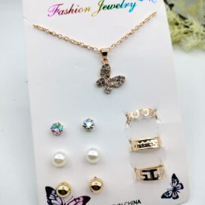 Golden Jewelry Set Butterfly
