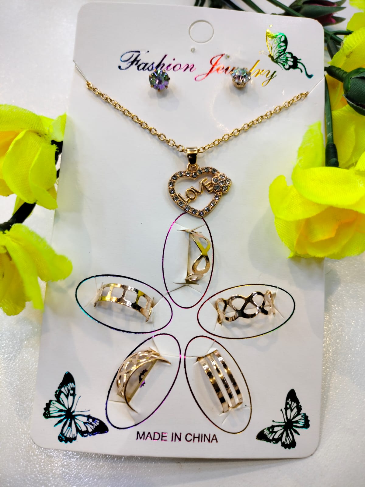 Jewelry Set love Golden