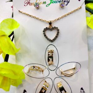 Jewelry Set Heart Golden