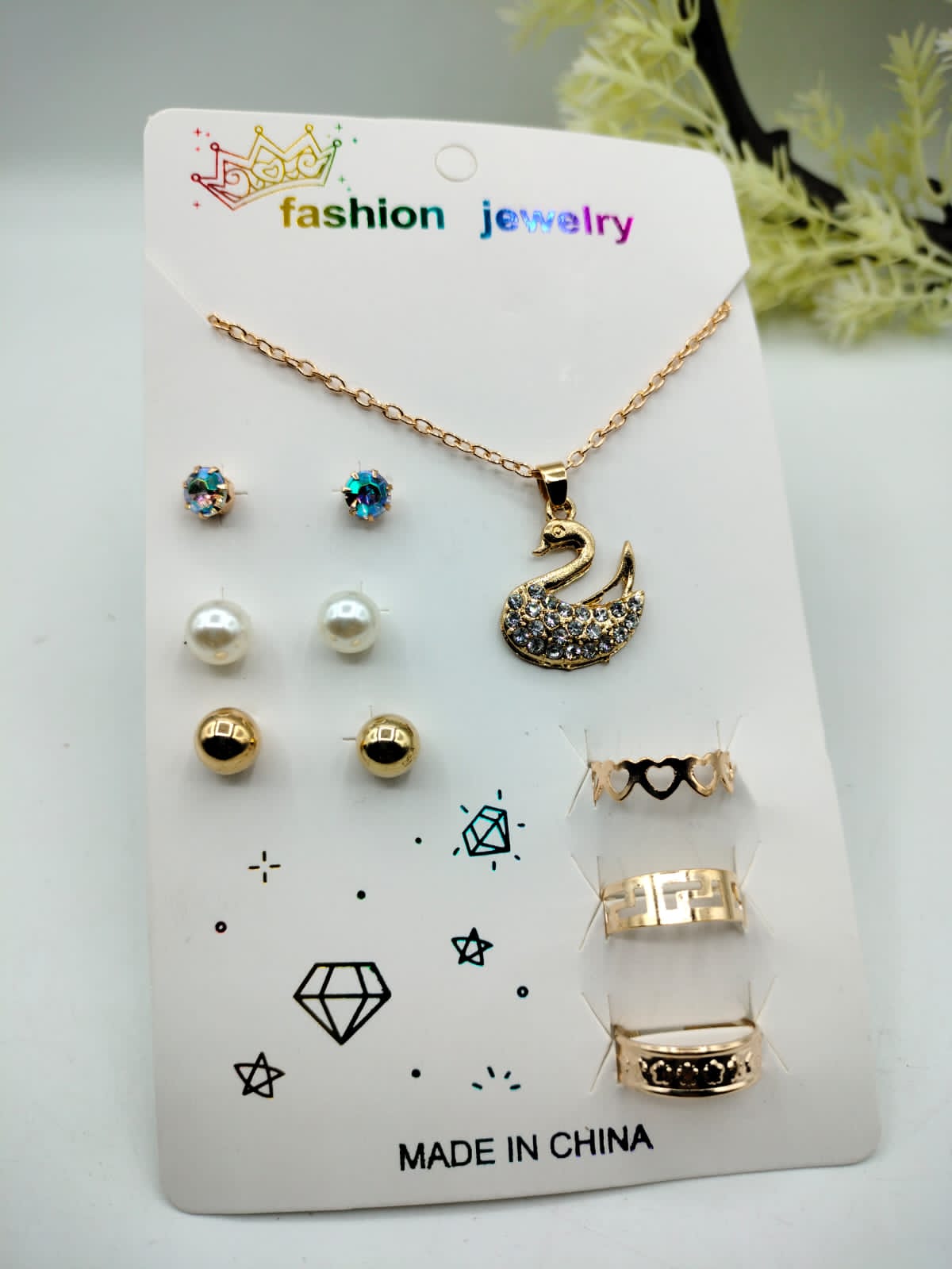 Golden Swan Jewelry Set