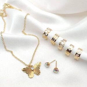 Butterfly Jewelry Set Golden
