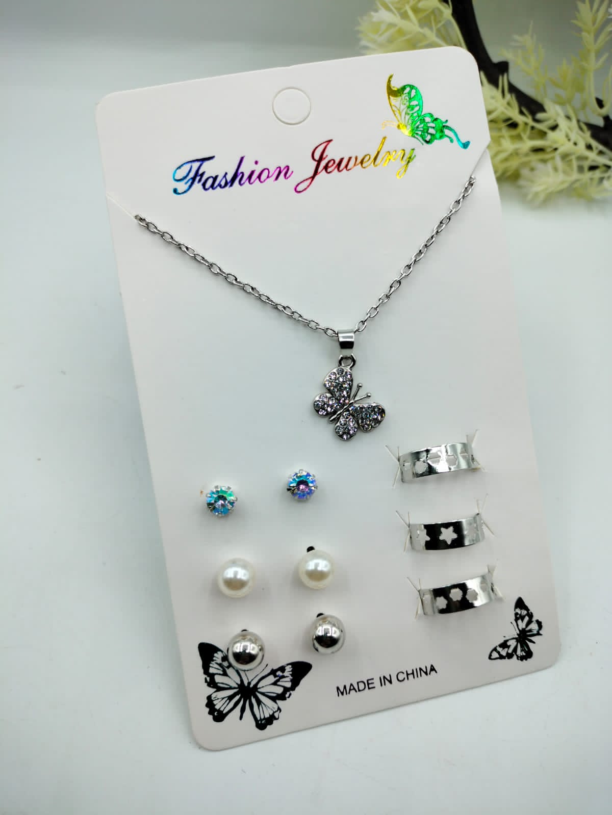 Jewelry Set Butterfly Silver