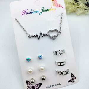 Heartbeat Silver Jewelry Set