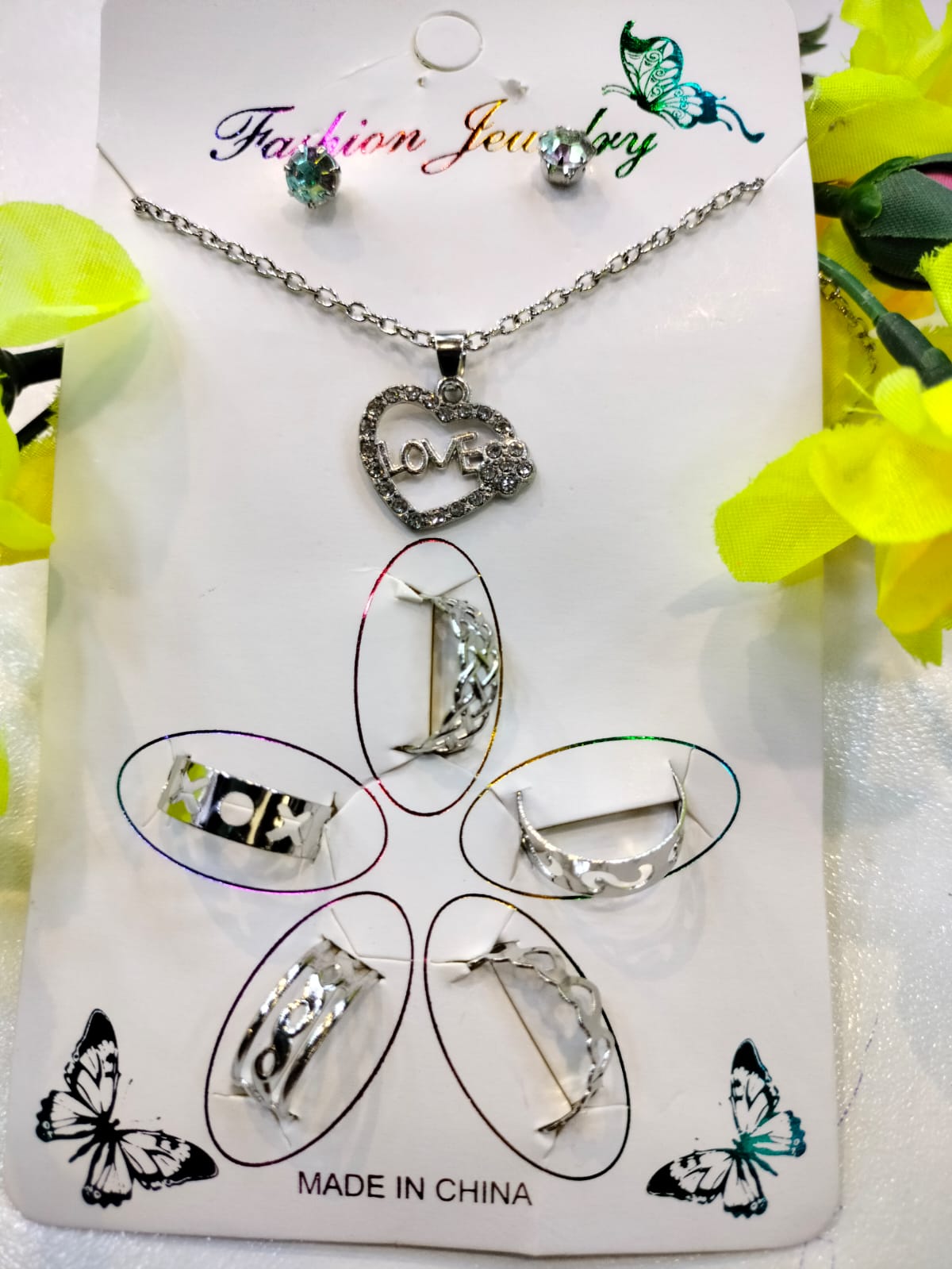Jewelry Set love Silver