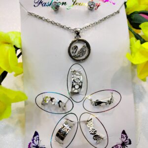 Jewelry Set Swan Silver