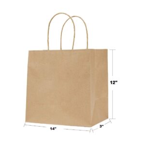 12 x 14 x 3 inches Paper Bags Brown / Kraft Paper Bags with Handles Bag Shape 110 Grams