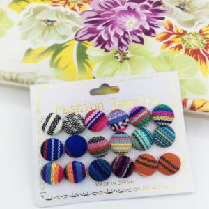 Fabric Round Studs Card