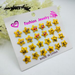 Emoji Face Studs Card