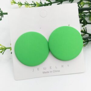 New Trendy Fashion Round Green Color Drop Earrings for Women