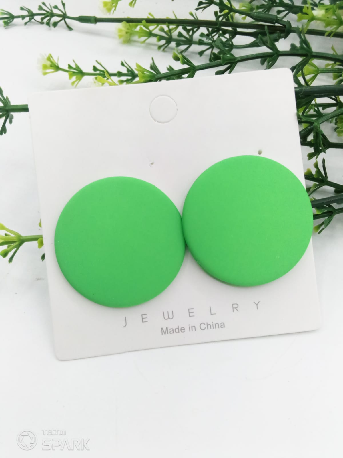 New Trendy Fashion Round Green Color Drop Earrings for Women