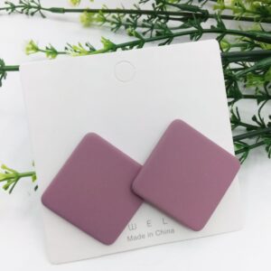 New Trendy Fashion Square Violet Color Drop Earrings for Women