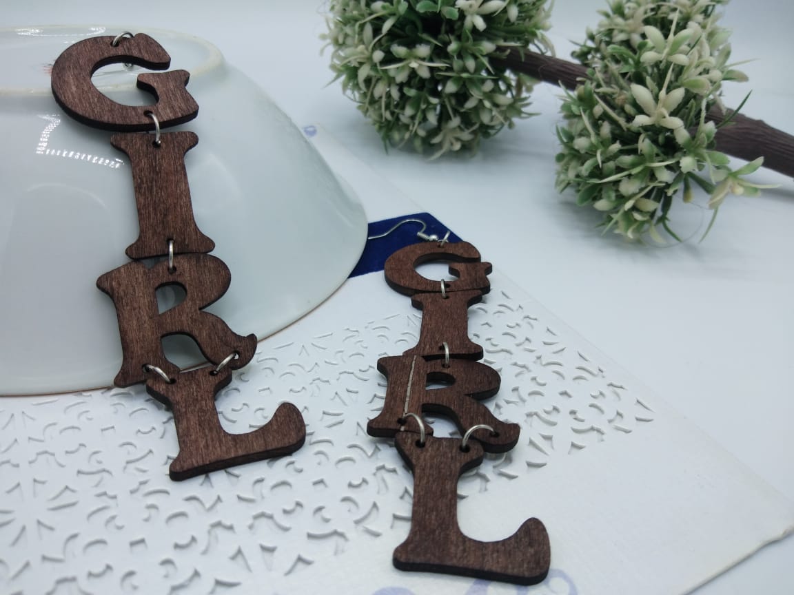 Trendy Newest Girl Wooden Earrings - Image 2