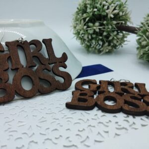 Trendy Newest Girl Boss Wooden Earrings