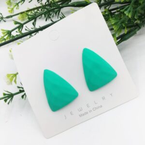 New Trendy Fashion Triangular Green Color Drop Earrings for Women
