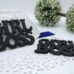 Trendy Newest Girl Boss Wooden Earrings