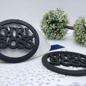 Trendy Newest Girl Boss Wooden Earrings
