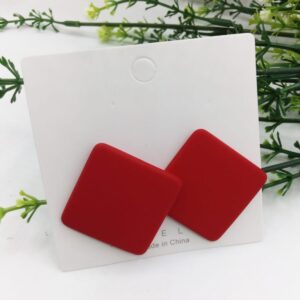 New Trendy Fashion Square Mehroon Color Drop Earrings for Women