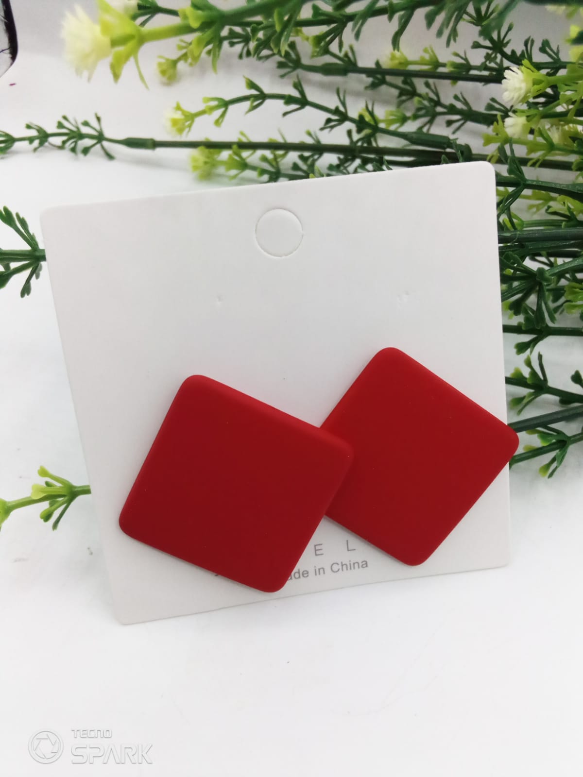 New Trendy Fashion Square Mehroon Color Drop Earrings for Women