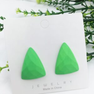 New Trendy Fashion Triangular Light Green Color Drop Earrings for Women
