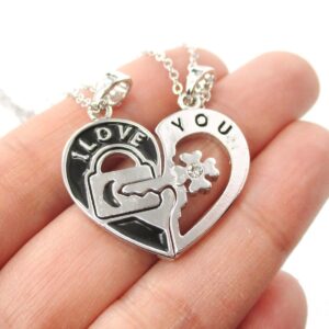 Creative Design I Love You Key Lock Pendants Couples Necklace