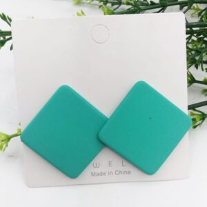 New Trendy Fashion Square Green Color Drop Earrings for Women