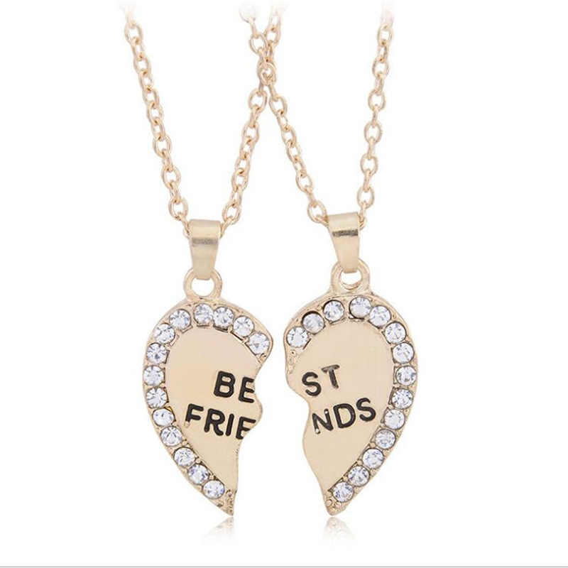 Unisex 2 Pcs Best Friend Letter Necklace Fashion Couple Friendship Jewelry - Image 2