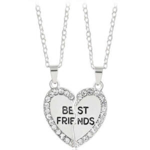 Unisex 2 Pcs Best Friend Letter Necklace Fashion Couple Friendship Jewelry