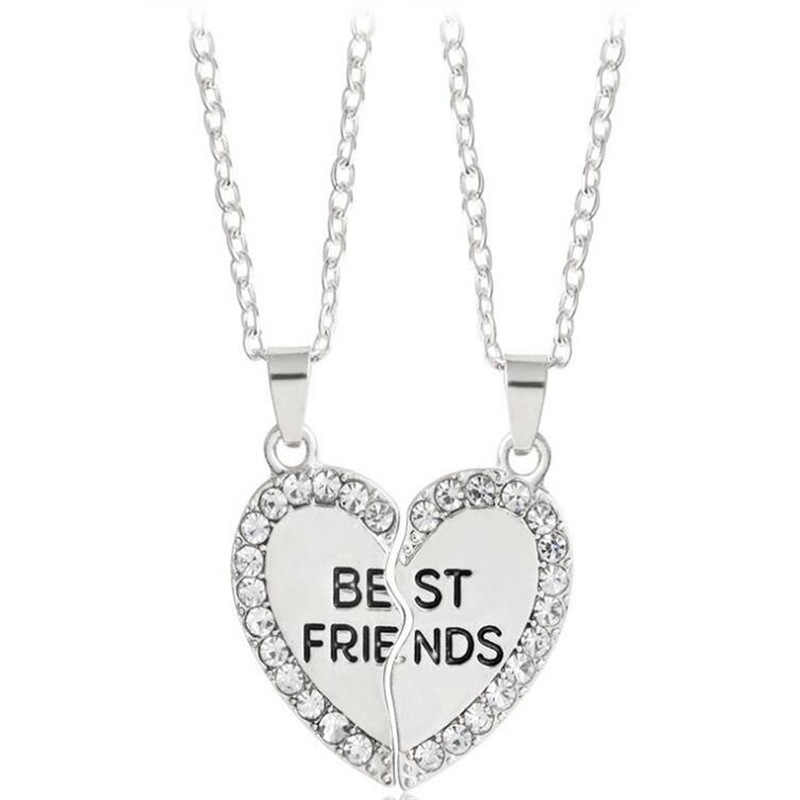 Unisex 2 Pcs Best Friend Letter Necklace Fashion Couple Friendship Jewelry