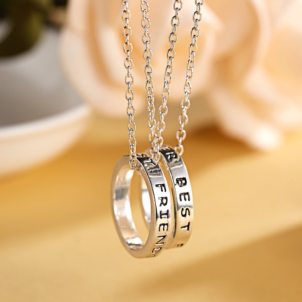 Fashion New Pack of Two Best Friend Forever Rings Pendant Jewelry