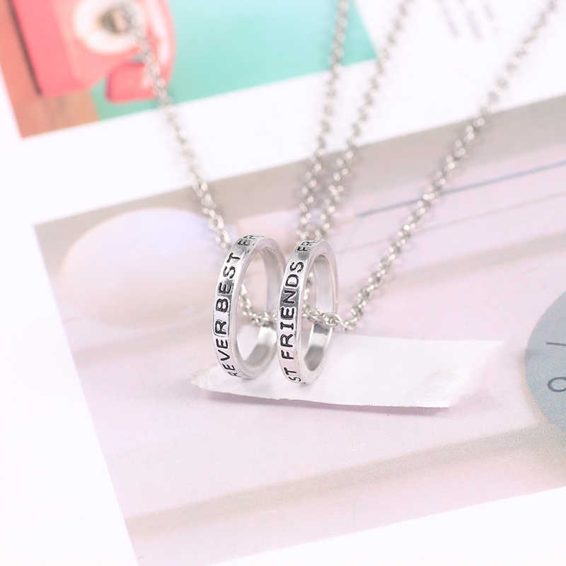Fashion New Pack of Two Best Friend Forever Rings Pendant Jewelry - Image 3