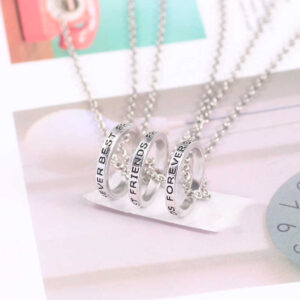 Fashion New Pack of Three Best Friend Forever Rings Pendant Jewelry