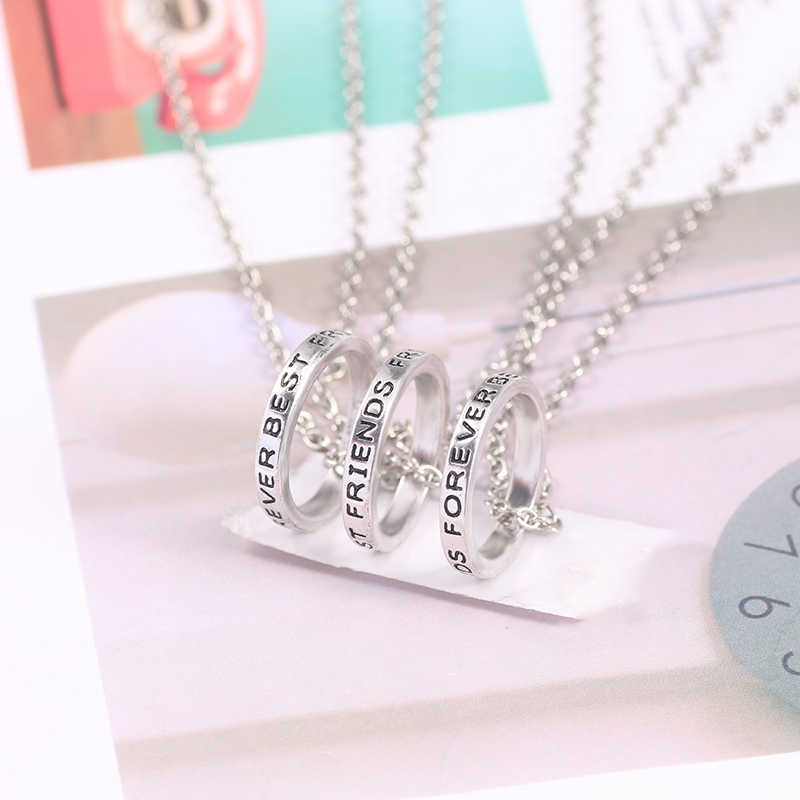 Fashion New Pack of Three Best Friend Forever Rings Pendant Jewelry