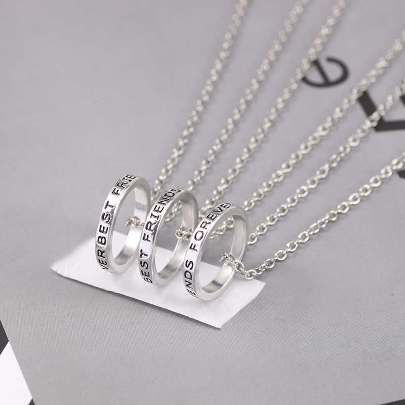 Fashion New Pack of Three Best Friend Forever Rings Pendant Jewelry - Image 3