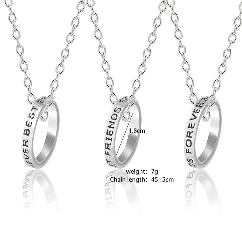 Fashion New Pack of Three Best Friend Forever Rings Pendant Jewelry - Image 4