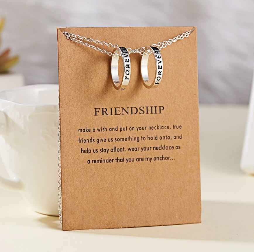 Fashion New Pack of Two Best Friend Forever Rings Pendant Jewelry - Image 5