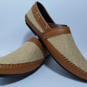 Luxury Men Velvet Loafer Shoes Unique Italian Design Cream Color