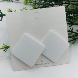 New Trendy Fashion Square White Color Drop Earrings for Women
