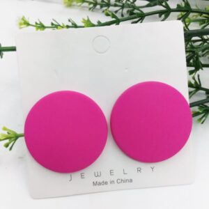 New Trendy Fashion Round Pink Color Drop Earrings for Women