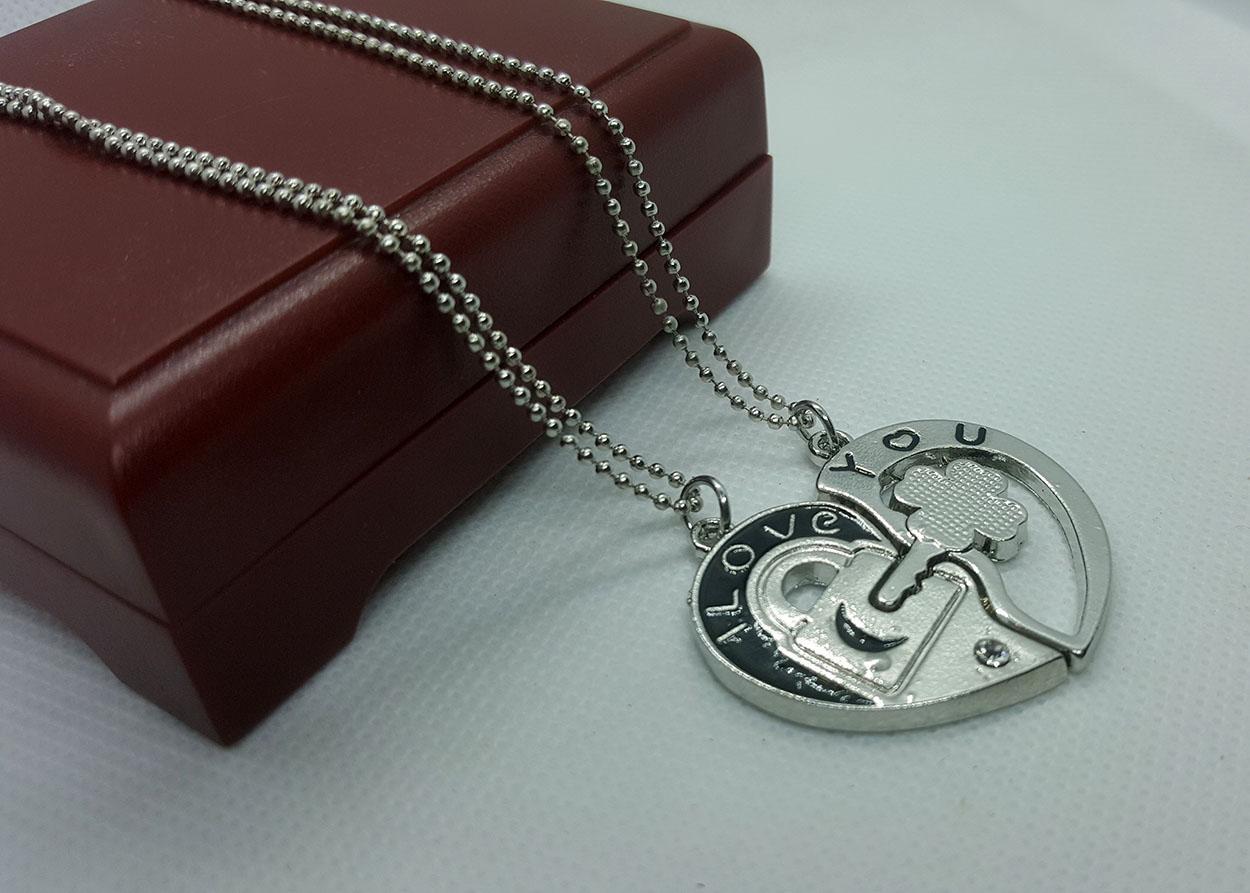 Creative Design I Love You Key Lock Pendants Couples Necklace - Image 2