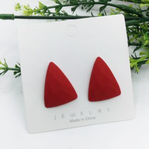New Trendy Fashion Triangular Mehroon Color Drop Earrings for Women