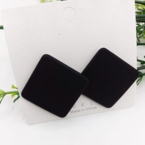 New Trendy Fashion Square Black Color Drop Earrings for Women