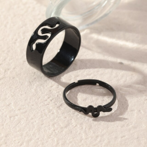 Snake Rings Set For Couple Women Men Fashion Adjustable Key Love Ring Friendship Lover Jewelry