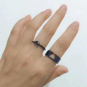 Heart Rings Set For Couple Women Men Fashion Adjustable Key Love Ring Friendship Lover Jewelry