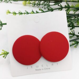 New Trendy Fashion Round Mehroon Color Drop Earrings for Women