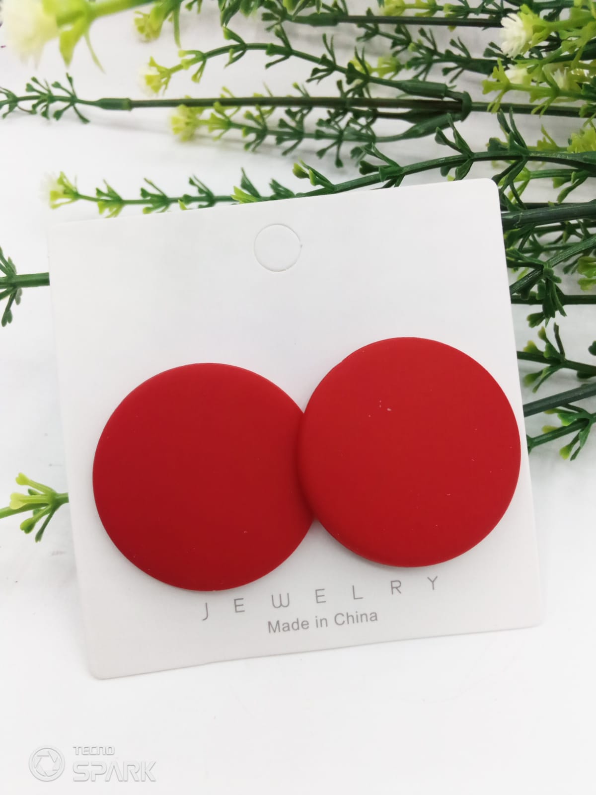 New Trendy Fashion Round Mehroon Color Drop Earrings for Women