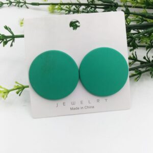 New Trendy Fashion Round Parrot Green Color Drop Earrings for Women