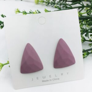 New Trendy Fashion Triangular Violet Color Drop Earrings for Women
